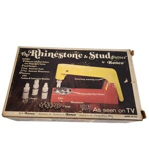 Vintage Ronco Rhinestone & Stud Setter As Seen On TV Box Kit USA Patterns